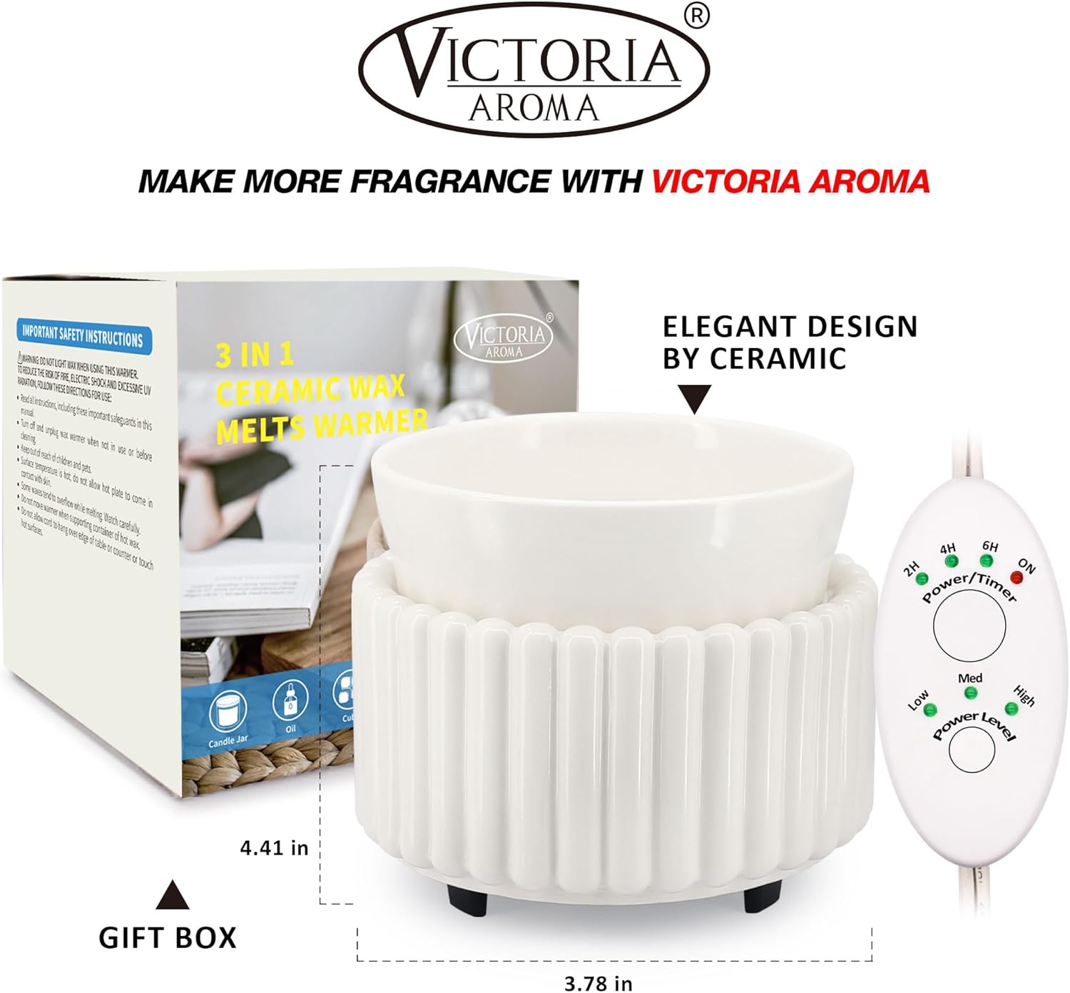 Ceramic Wax Melt Warmer with Timer Candle Warmer for Scented Wax Electric Fragrance Burner for