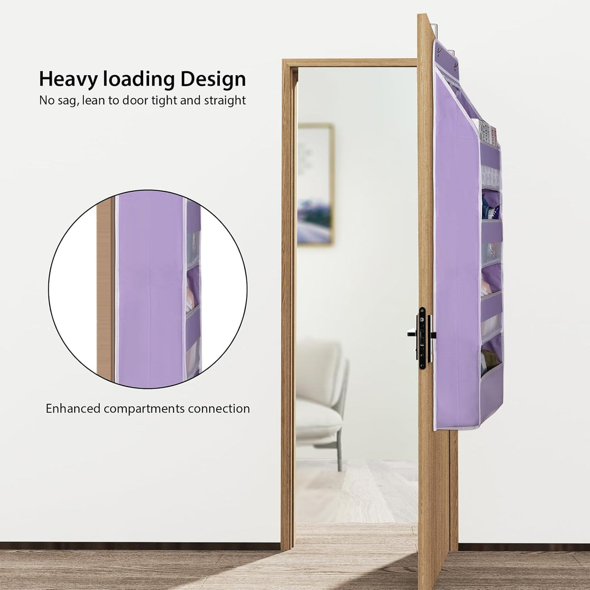 Univivi 5-Shelf Fabric Door Storage Over Door Hanging Organizer with 4 Large Pockets and 3 Small