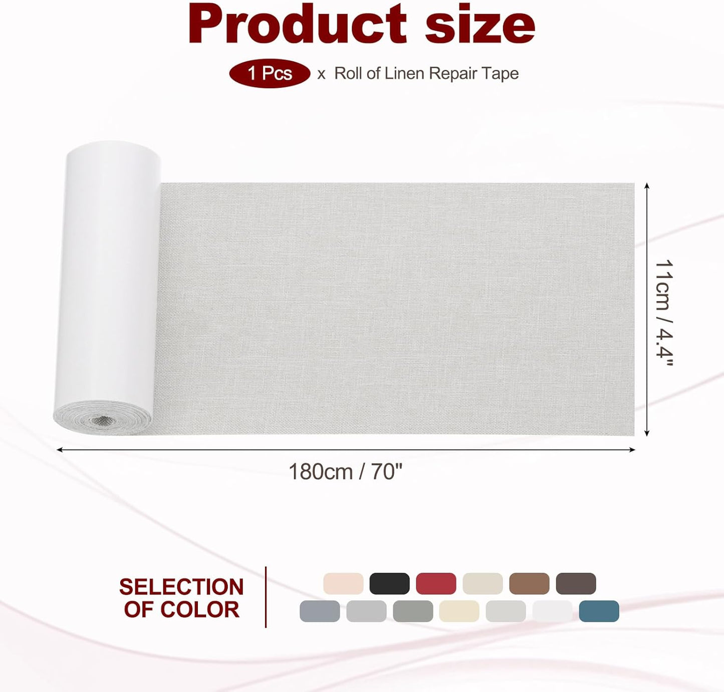 PATIKIL 70x4.4 Inch Linen Repair Tape, Repair Fabric Patch Self Adhesive Couch Patch Line Repair