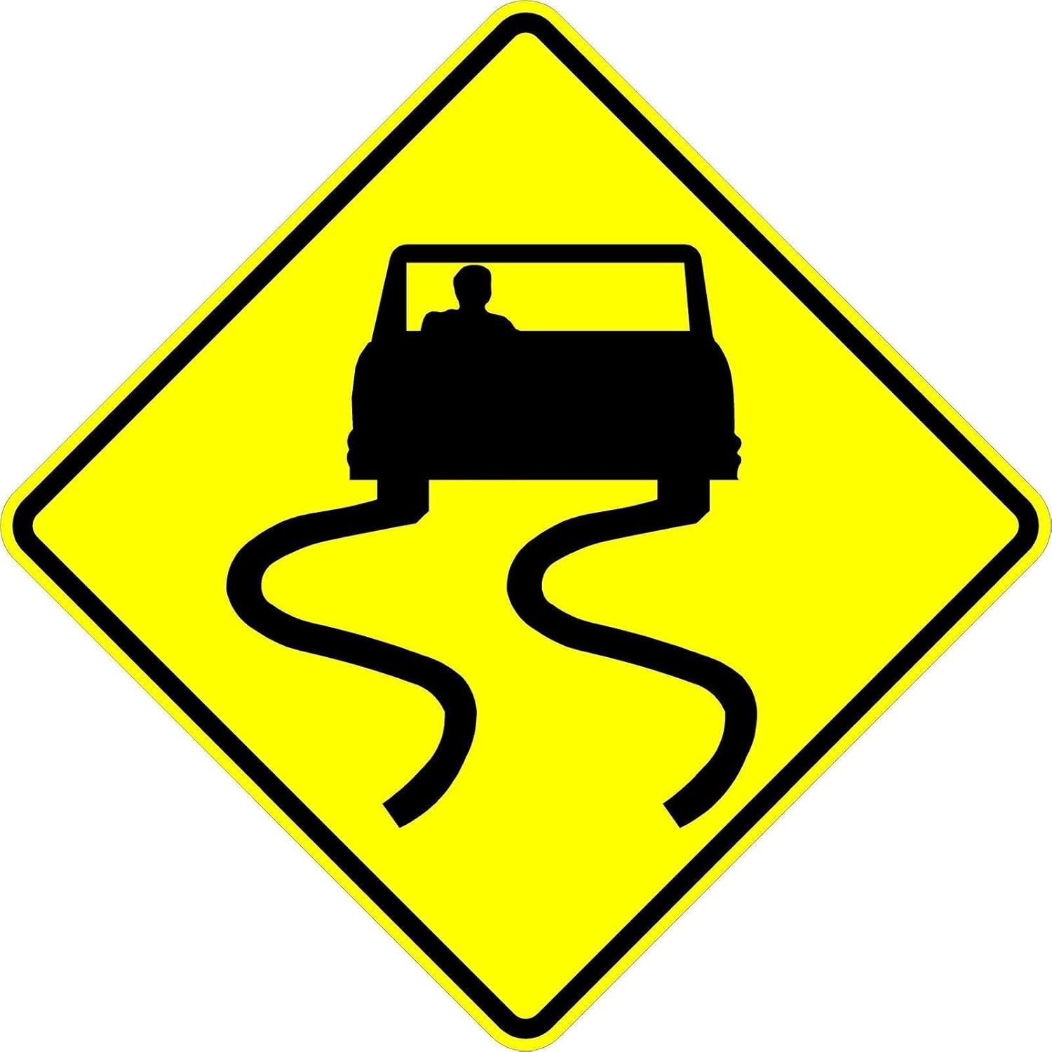 Municipal Supply & Sign Co 18 x 18 Slippery When Wet Sign - Prominent 3M High Intensity Prismatic