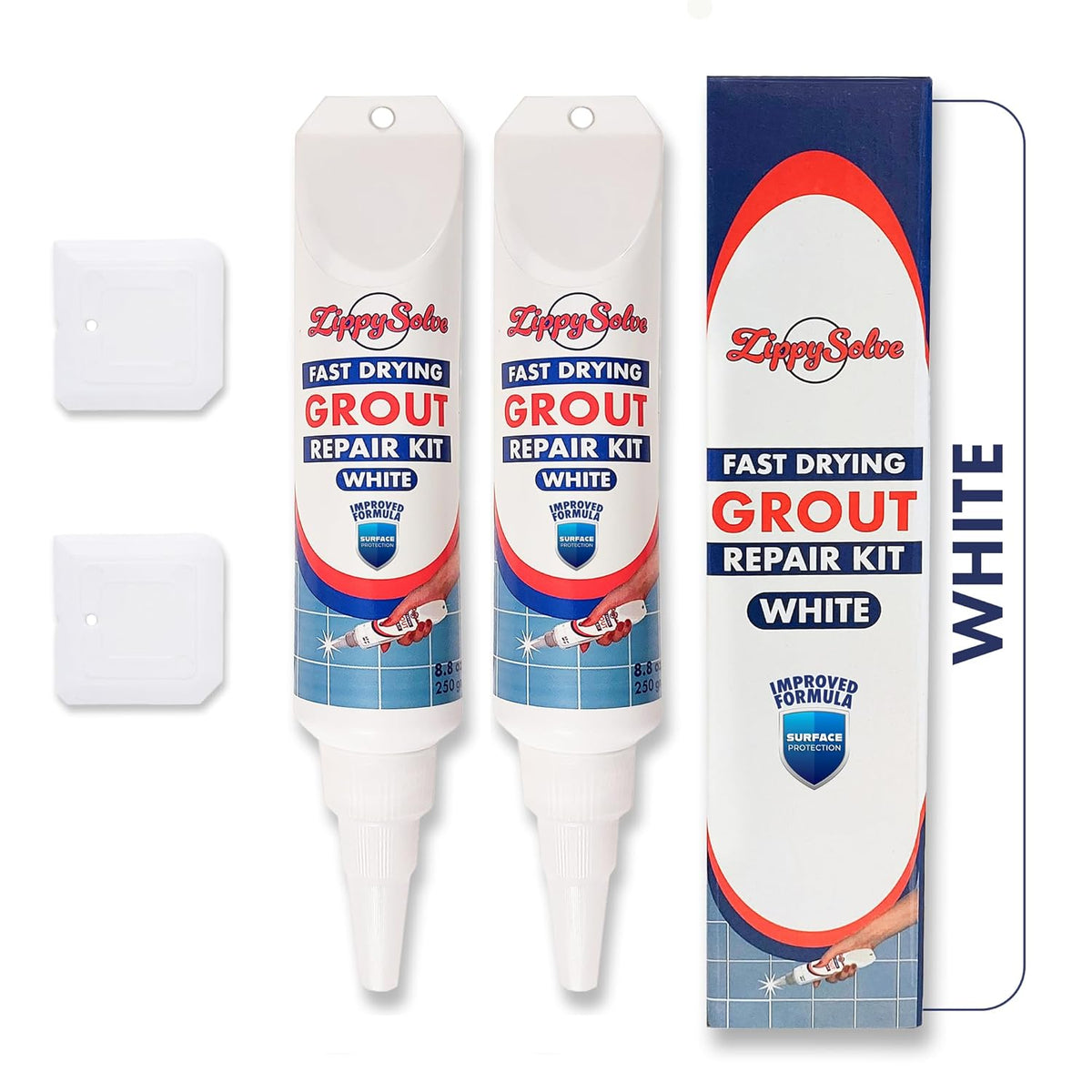 Tile Grout, Repair Kit, 2 Pack Grout Filler, Restore & Renew Tile Joints Line, Fast Drying Grout