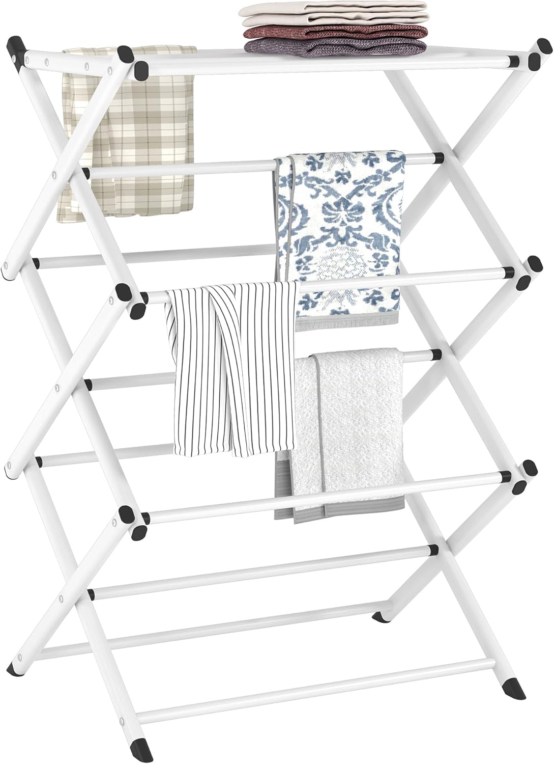 Household Indoor Folding Clothes Drying Rack, Dry Laundry and Hang Clothes,Towel Rack for Storage