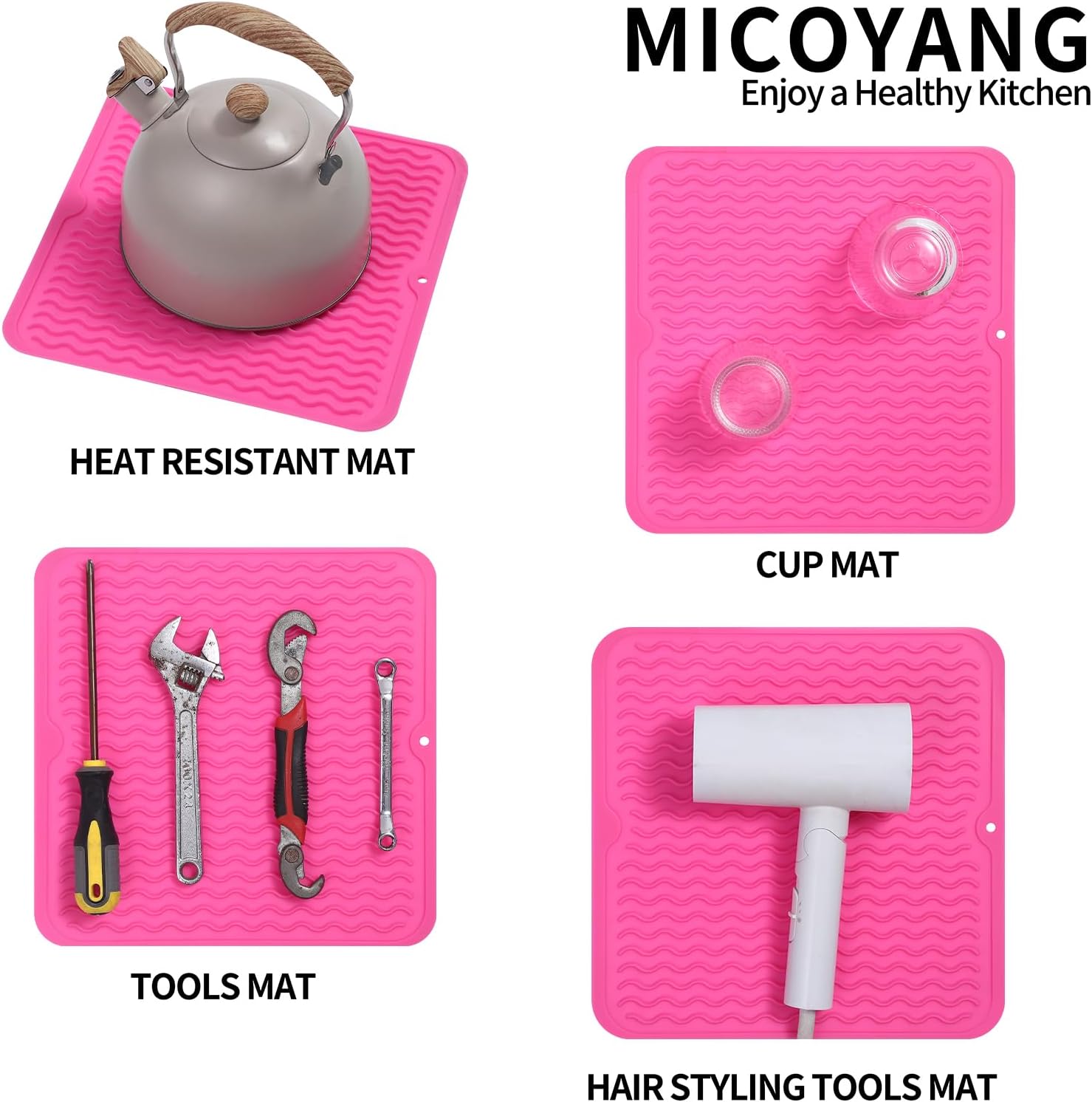 Silicone Dish Drying Mat for Multiple Usage,Easy clean,Eco-friendly,Heat-resistant Silicone Mat for