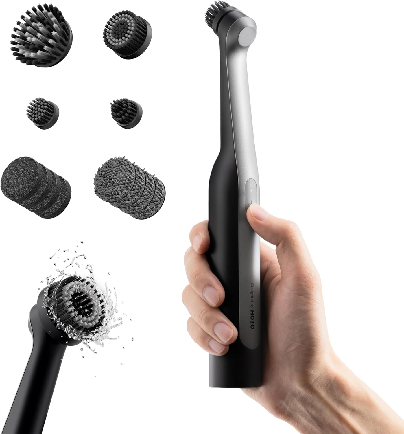 HOTO Wand™ Cordless Spin Scrubber, Electric Rechargeble Grout Cleaning Brush, IPX7 Waterproof