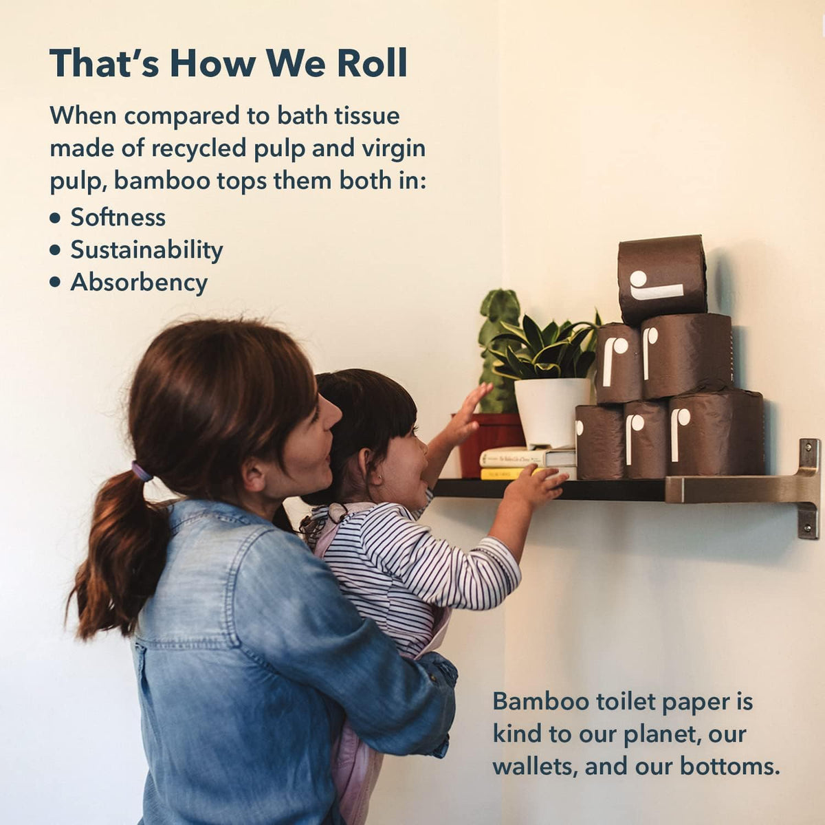 Reel Premium Toilet Paper - 12 Rolls of Toilet Paper - 3-Ply Made from Tree-Free - Zero Plastic
