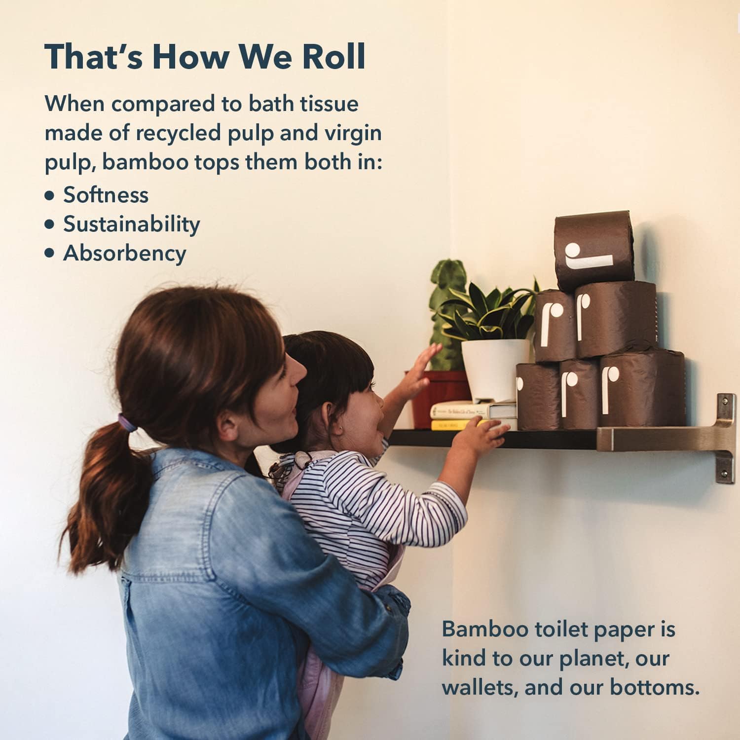 Reel Premium Toilet Paper - 24 Rolls of Toilet Paper - 3-Ply Made From Tree-Free - Zero Plastic