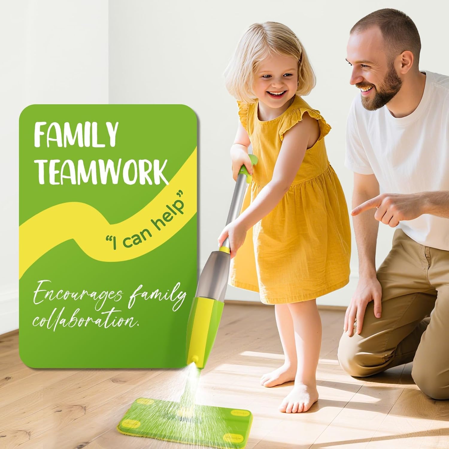 Toddler Spray Mop-Montessori Toys Mini Size Cleaning Mini Mop That Really Spray -Kid Pretend Play