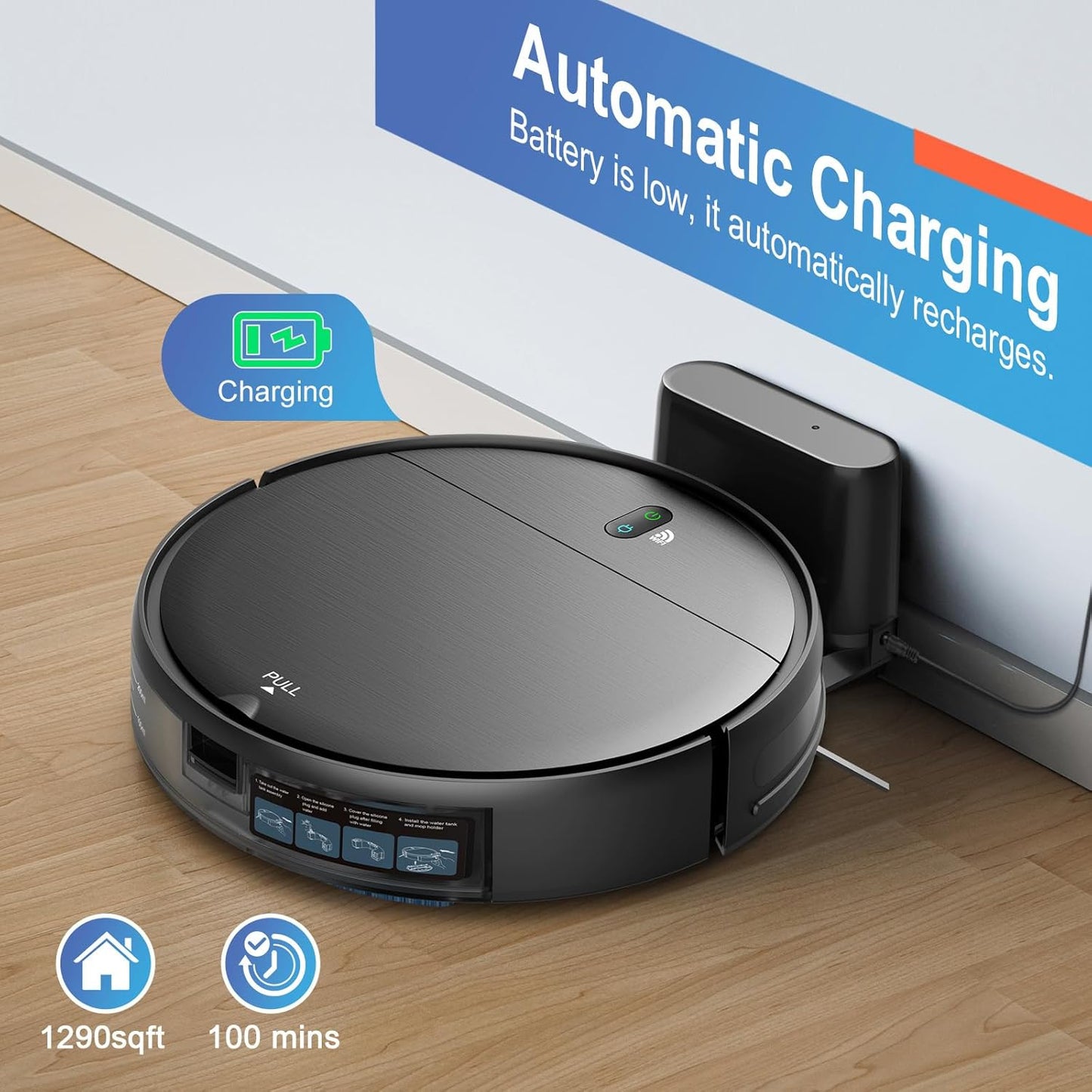 Robot Vacuum and Mop Combo, 2 in 1 Robotic Vacuum Cleaner with Schedule, App/Alexa/Voice Control
