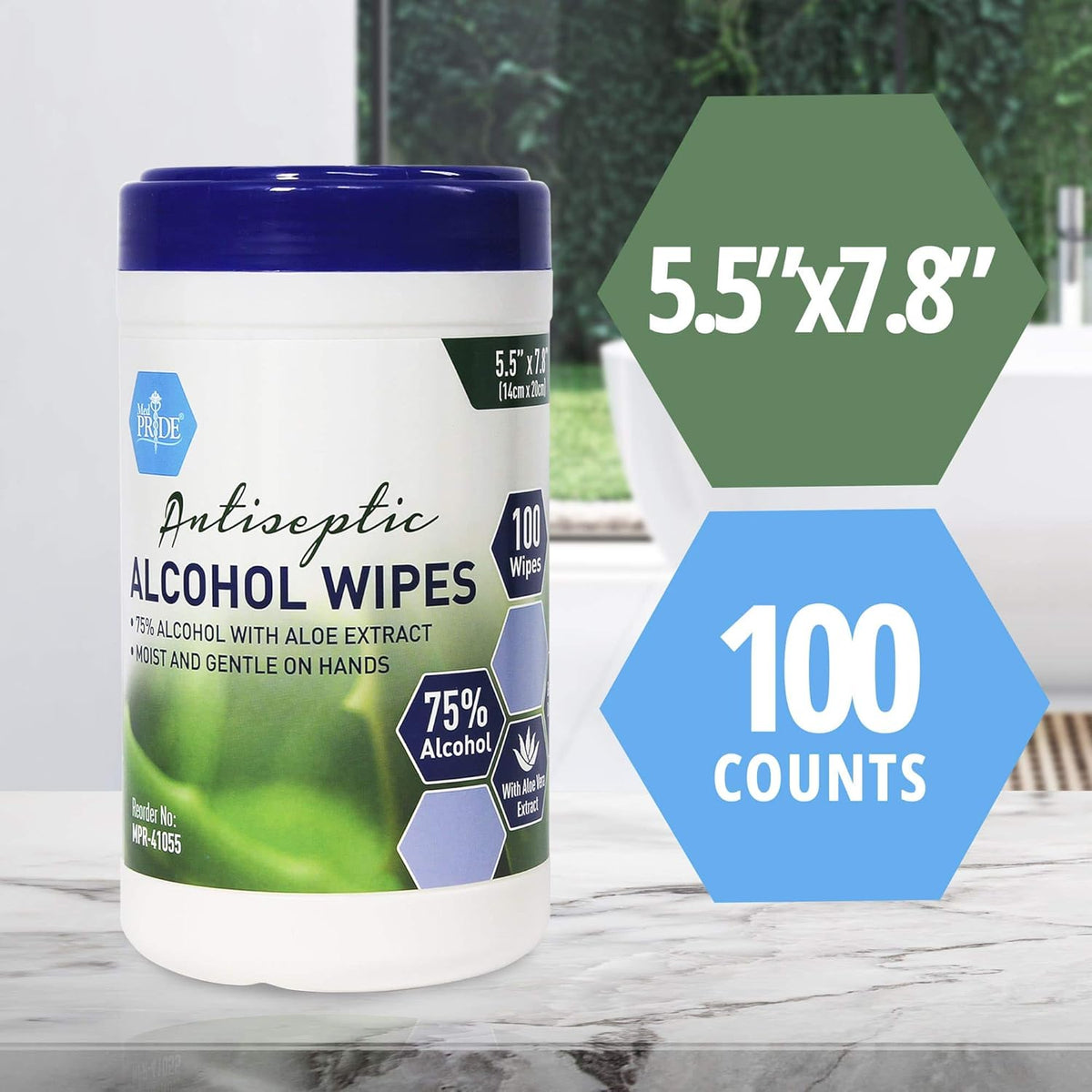 MED PRIDE Alcohol Based Disinfectant Wipes, 100 Pack, with Aloe Vera, Wipes with Alcohol for