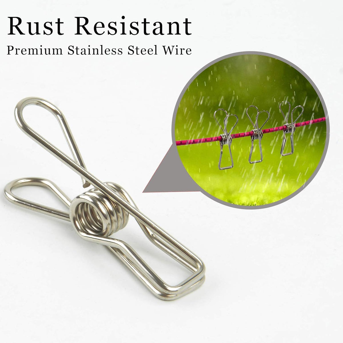 Wire Clothespins Laundry Chip Clips - 100 Pack Bulk Clothes Pins Heave Duty,Durable Metal Clothes