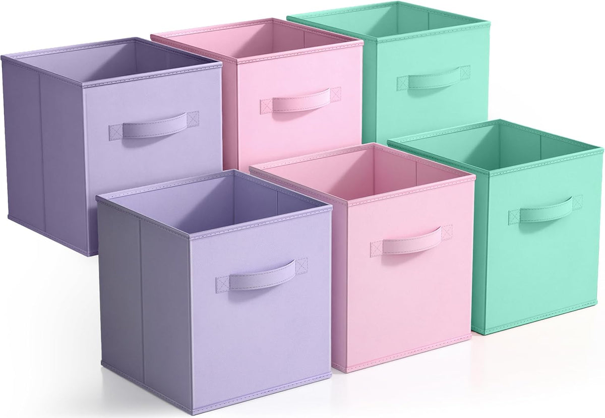 Sorbus Foldable Storage Cubes - 6 Pack, 11 Inch, Fabric, Foldable, Storage and Organization