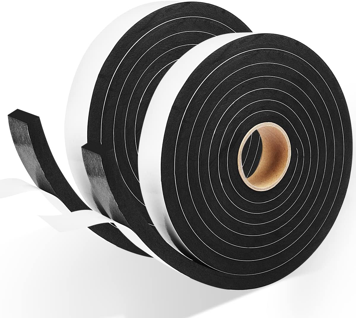 2 Rolls Weather Stripping Door Seal, 1''W x 3/8'' T Foam Tape Single Sided, Adhesive Closed Cell