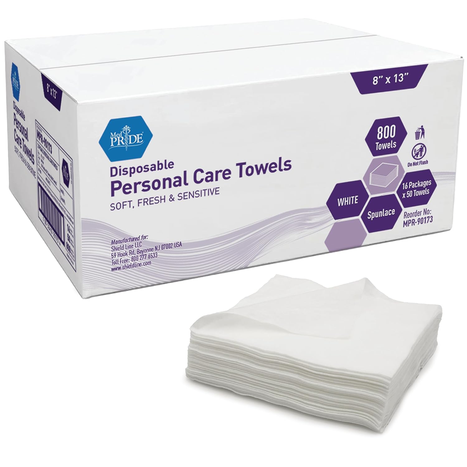 MED PRIDE Disposable Dry Wipes for Adults, Soft & Absorbent Personal Towels, Bulk 800 Count
