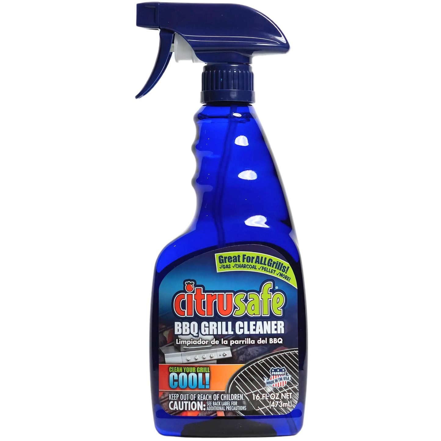 Citrusafe BBQ Grill Cleaner Spray for Outdoor Grill 16 OZ – Safe Heavy Duty Cleaner for Burnt Food