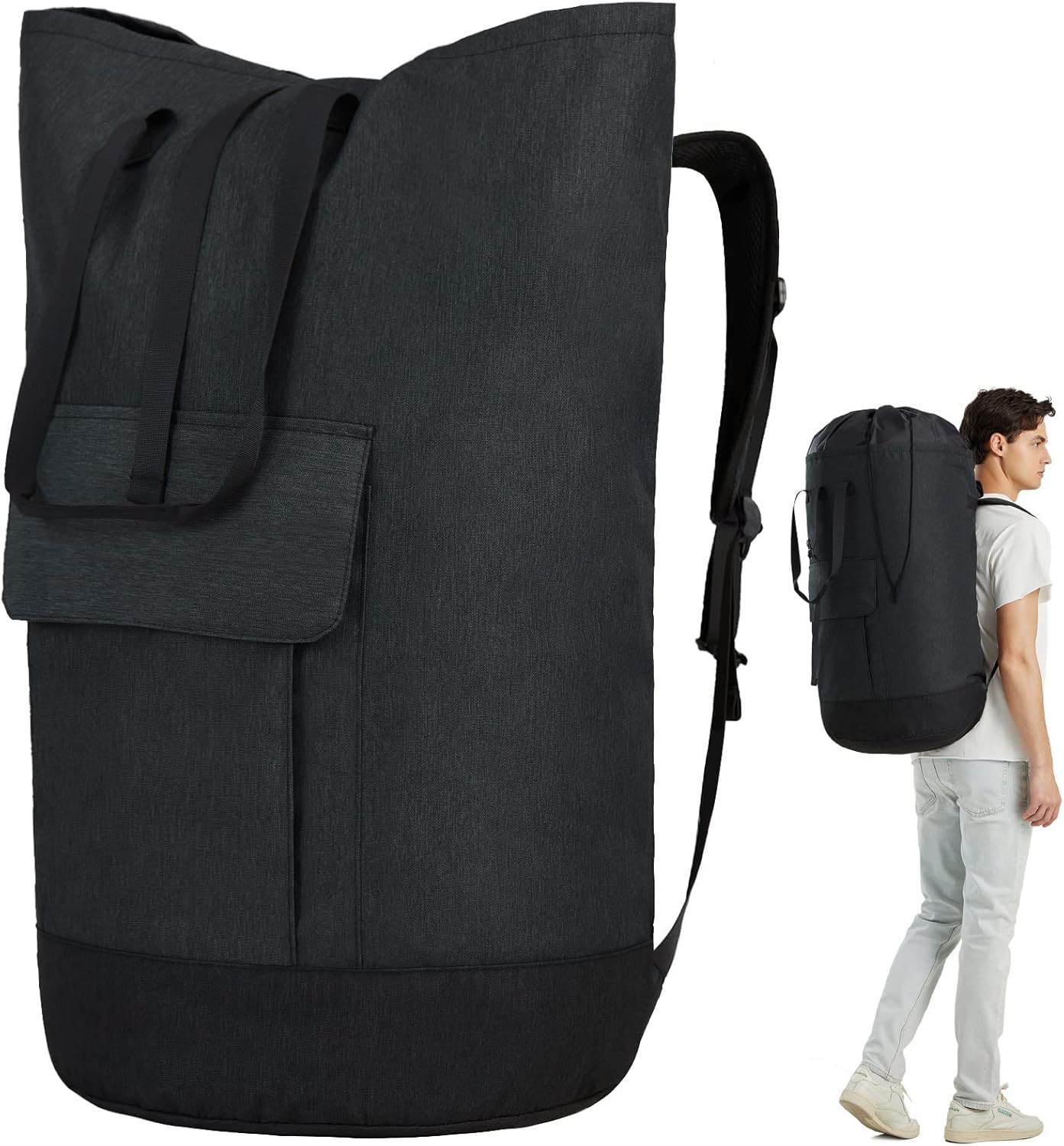Laundry Backpack Bag 115L, Heavy Duty Laundry Bags with Shoulder Straps, Dirty Clothes Bag for