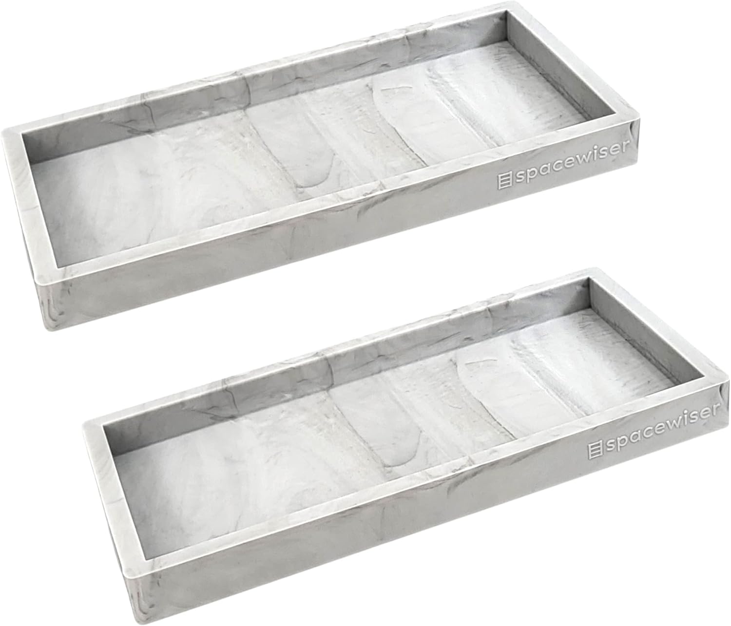 Countertop and Vanity Tray - 2 PC Small 7.7" Silicone Bathroom Trays, Kitchen Soap Tray, Dish