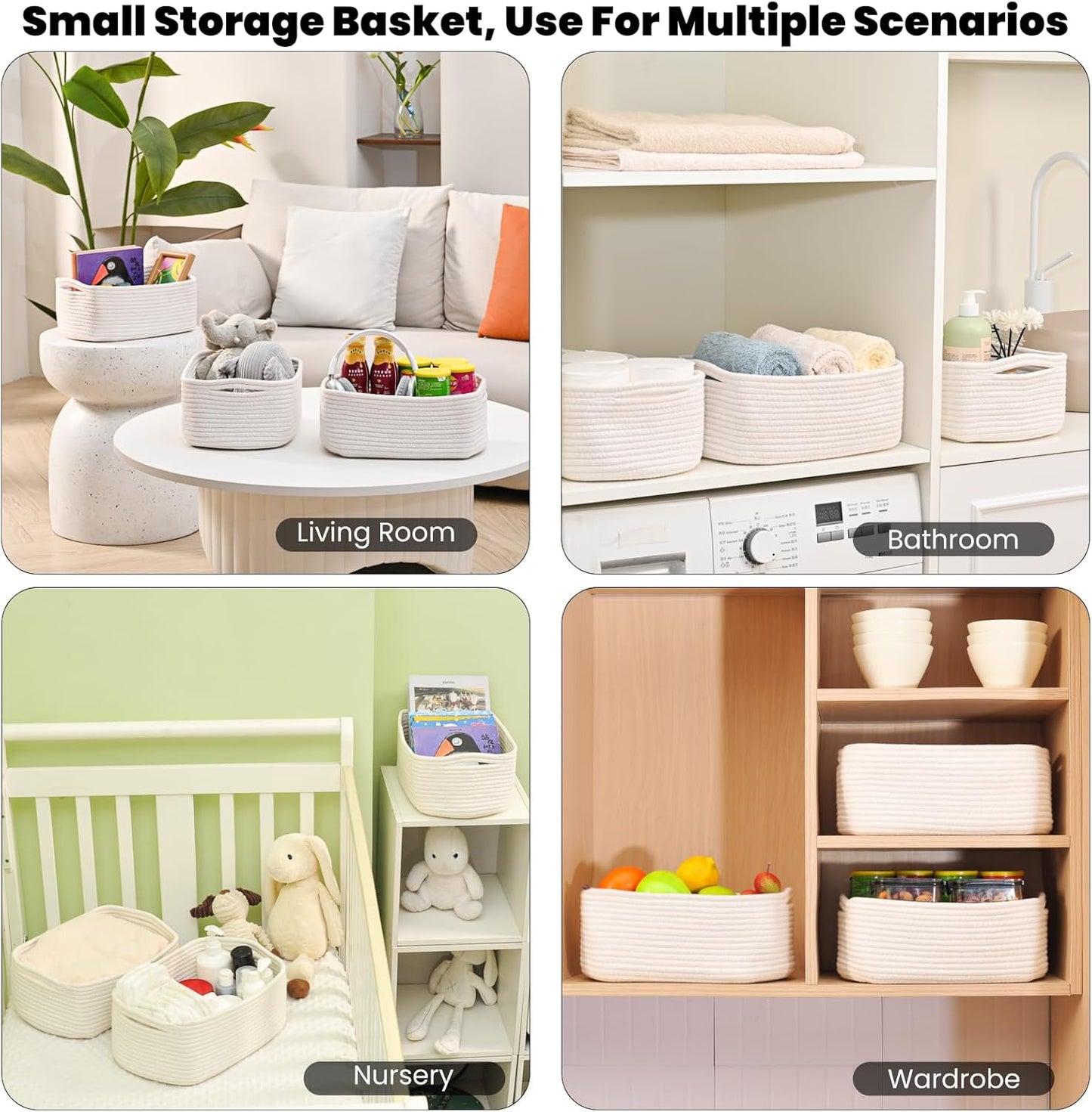 Small Storage Baskets for Organizing, Organizing Baskets for Shelves, Small Cute Basket for Gifts
