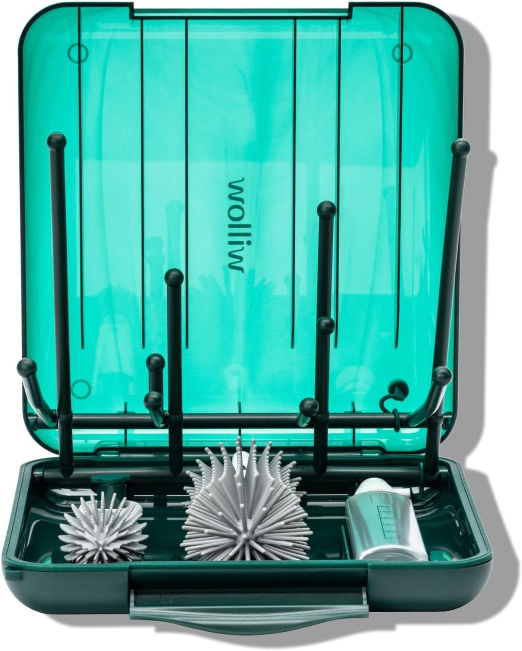 Willow Travel Cleaning Kit & Drying Rack - 5-Pack Cleaning Rack and Brushes for Breast Pump Parts