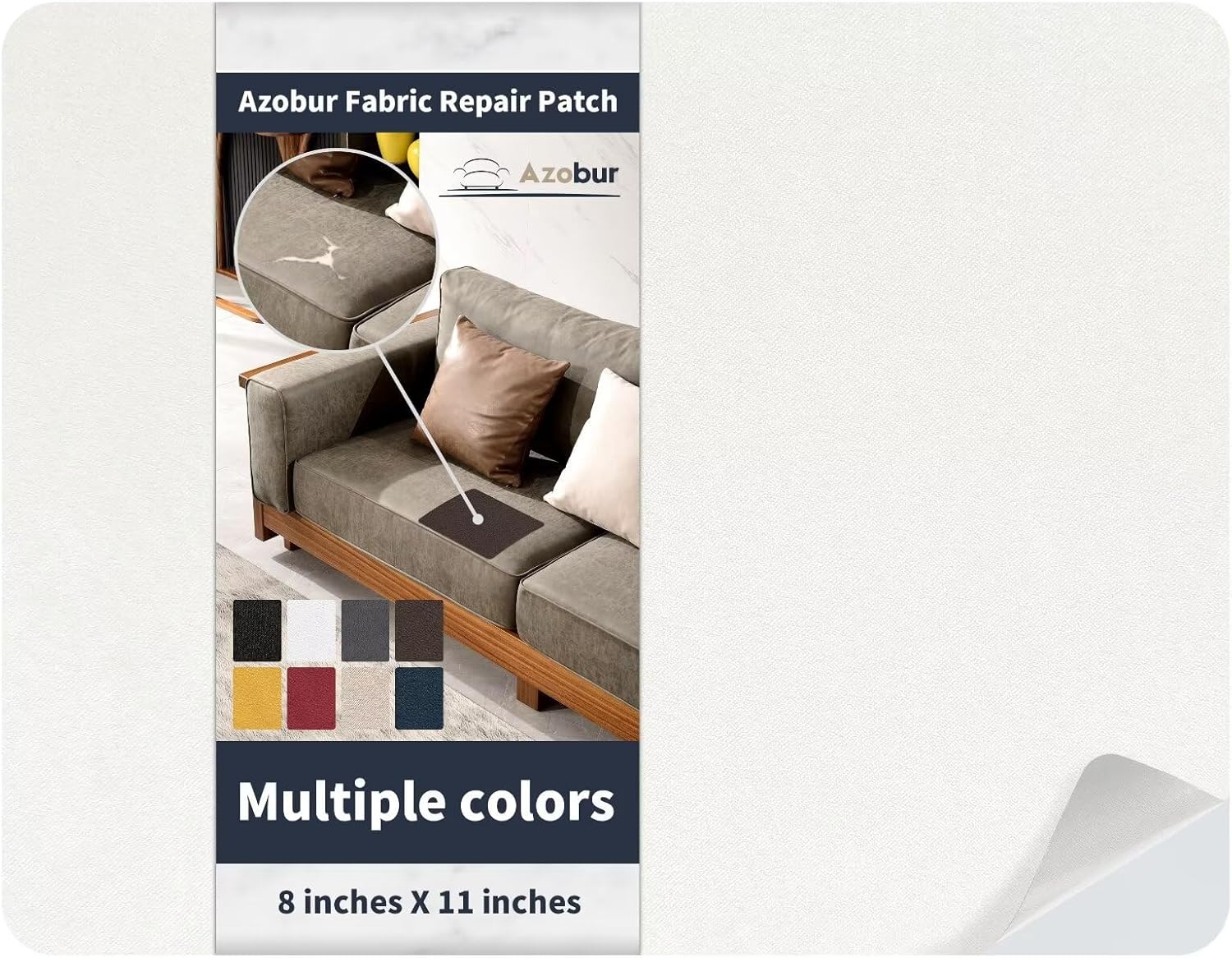 Azobur Velvet Patch,Self-Adhesive Rectangular Flannel Fabric Patch,Multicolor Available Anti