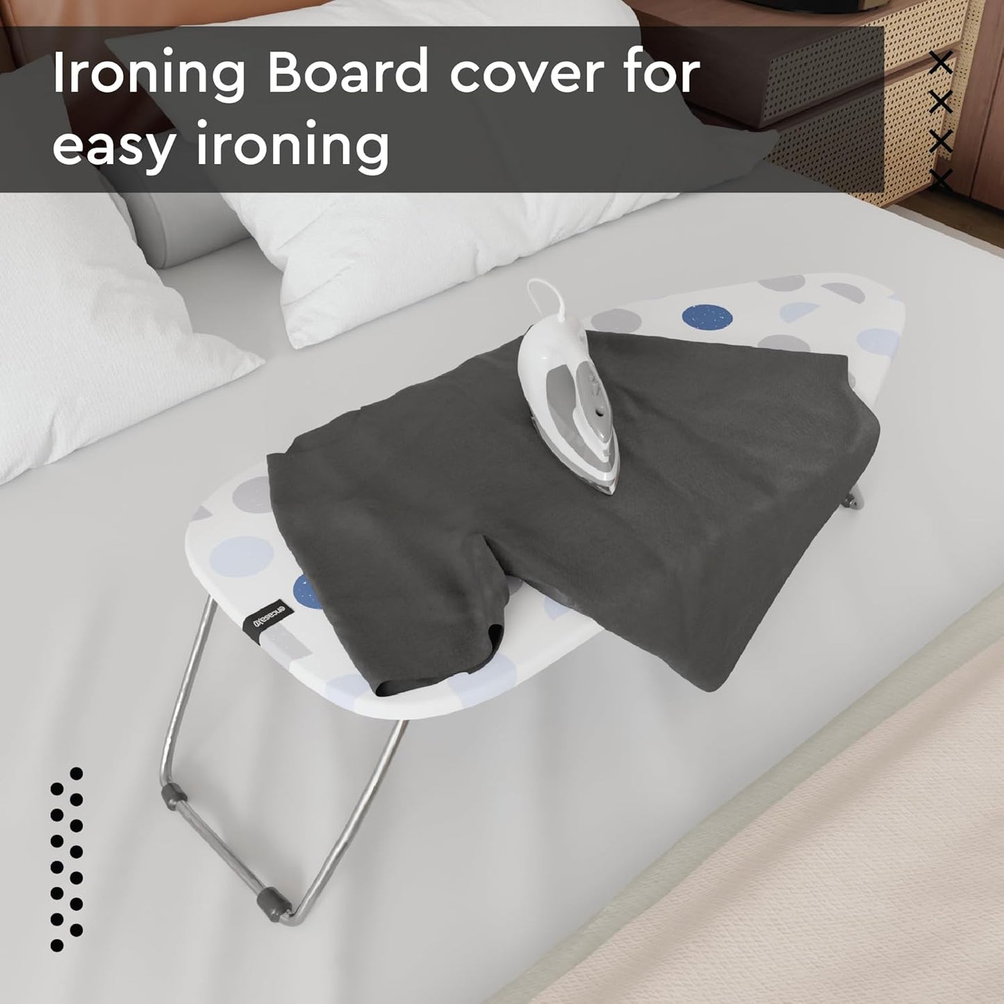 Encasa XO Ironing Board Cover and Pad 28"x12" - Thick 3mm Felt Padding, Drawstring Tightening &