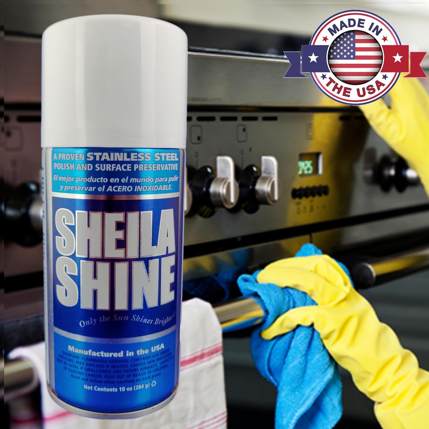 Sheila Shine 3 x 10 Oz. Stainless Steel Cleaner and Polish Aerosol Spray, Protect Household Kitchen