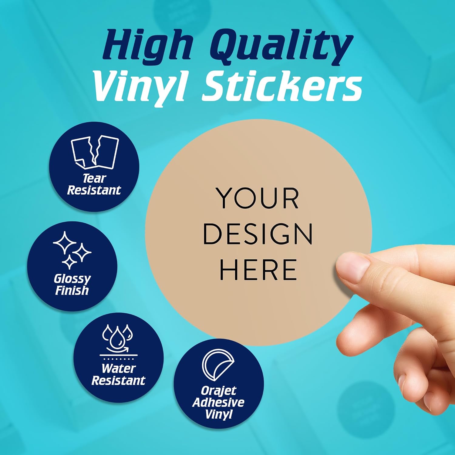 100 Custom Vinyl Stickers - Upload Your own Image, Text, Design, Logo - Personalized Logo Labels