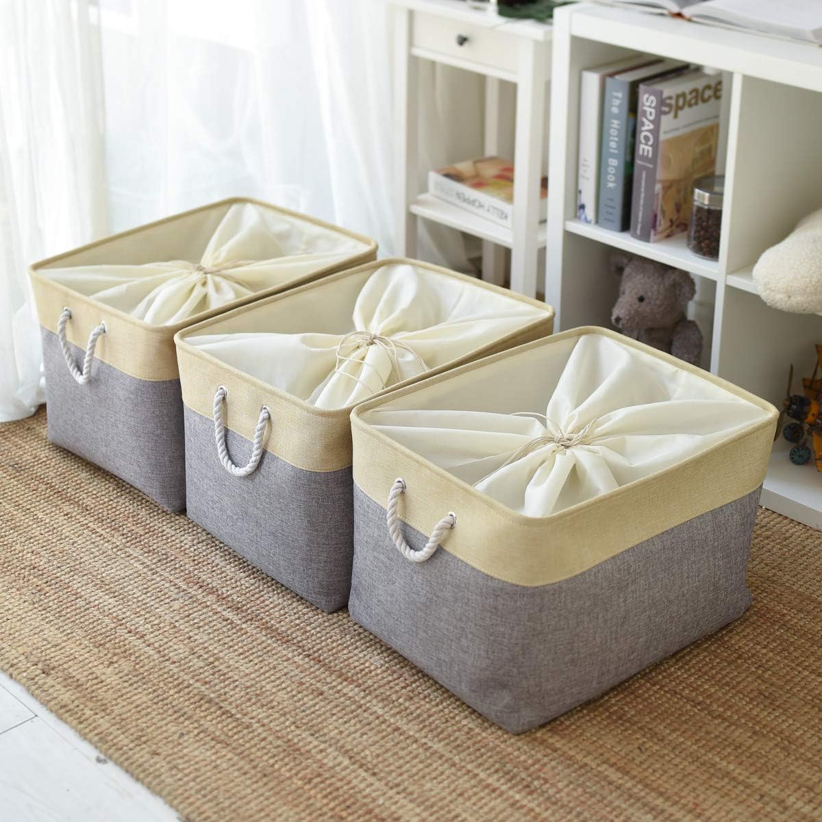 TheWarmHome Storage Bins Baskets for Organizing - Extra Jumbo 3 Pack 20.5Lx15.7Wx13.8H Sturdy