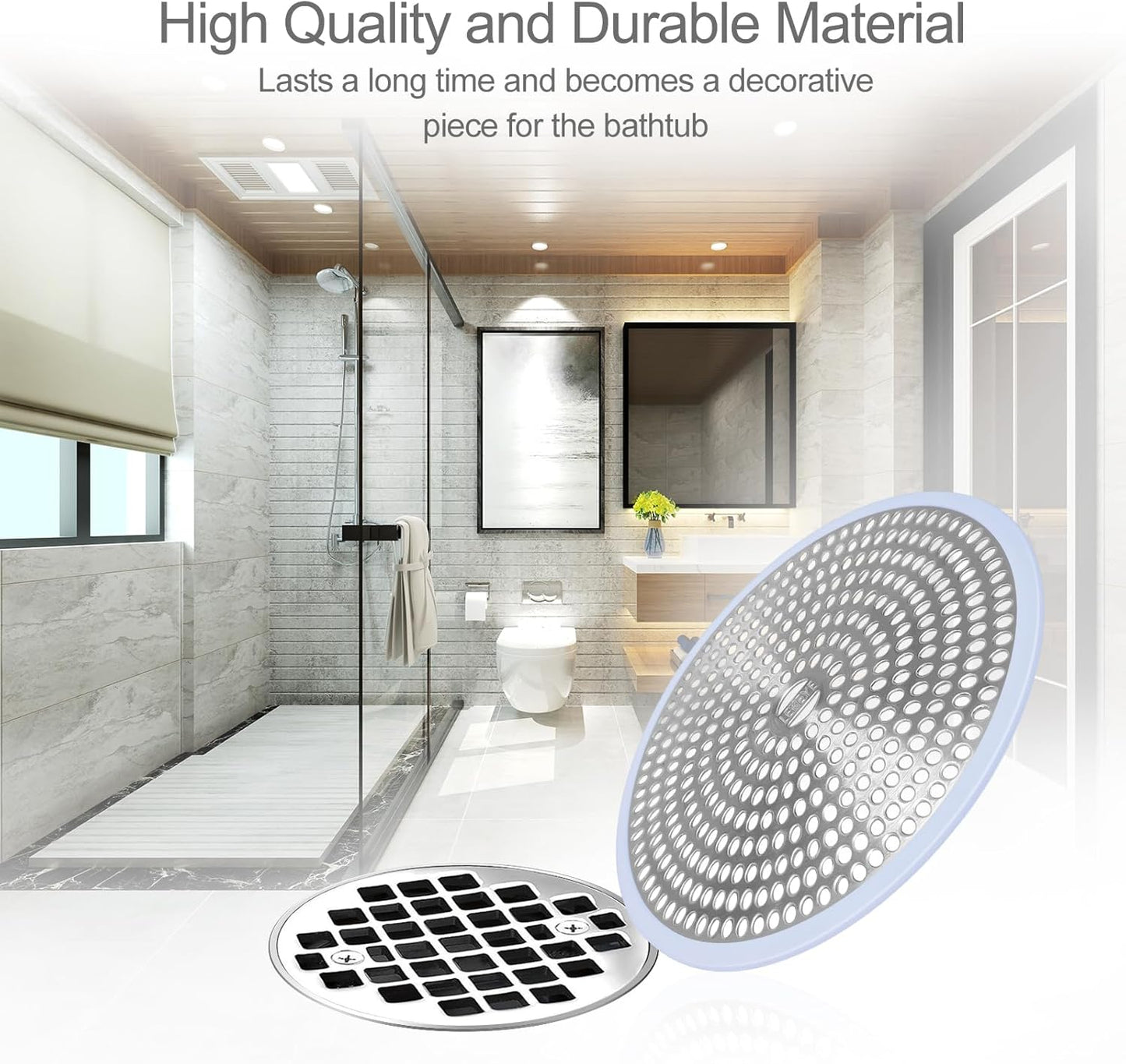LEKEYE Shower Drain Hair Catcher | Strainer | Shower Stall Drain Cover | Bathroom Drain Protector