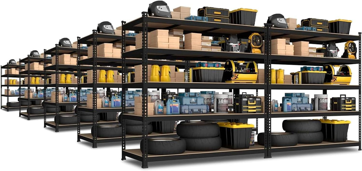 PrimeZone 10 Pack Heavy Duty Storage Shelves - 47" W x 18" D x 71" H 5 Tier Adjustable Garage