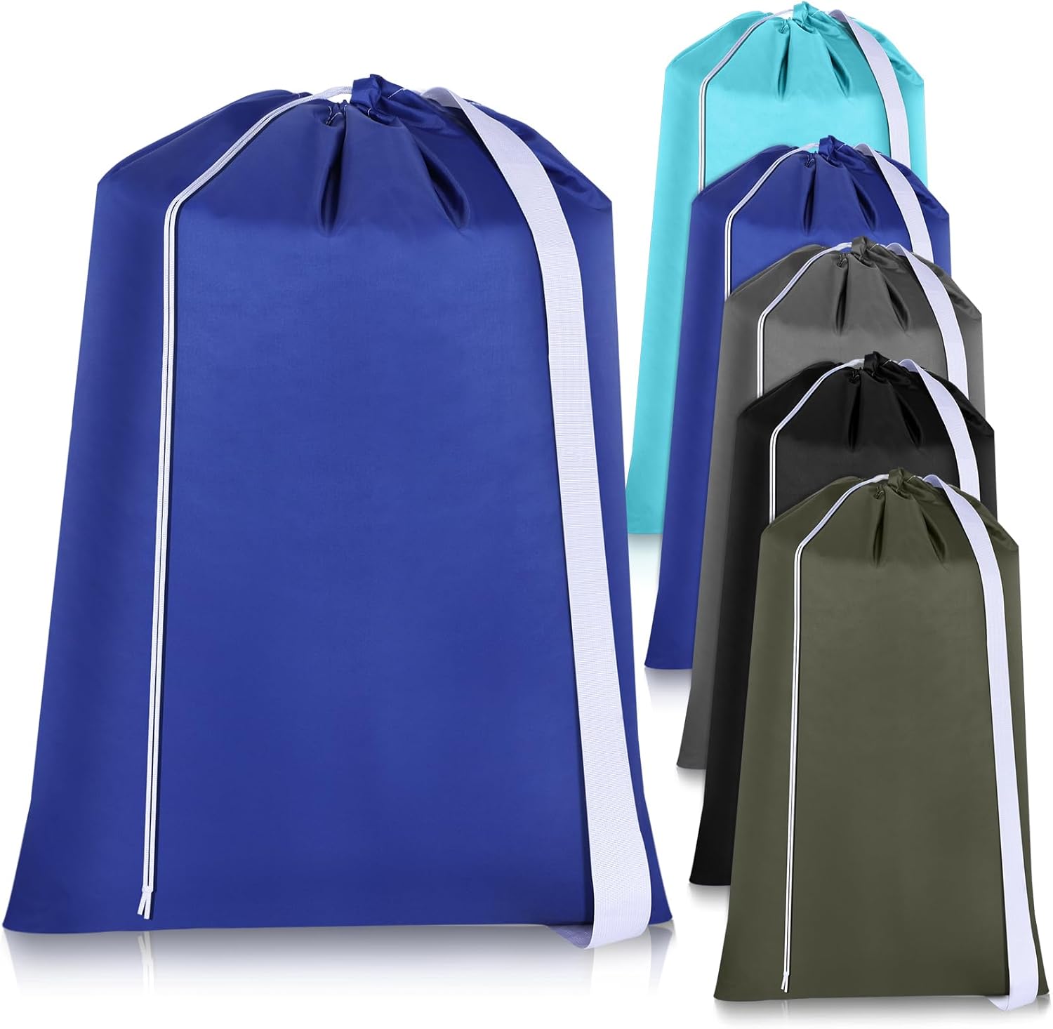 10 Pcs Nylon Extra Large Laundry Bag with Strap Travel Laundry Bags with Drawstring Closure