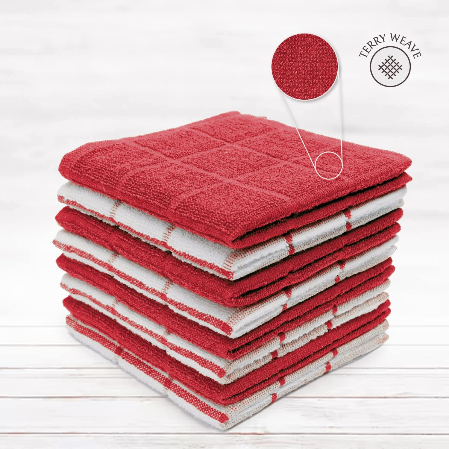 100% Cotton Kitchen Towels and dishcloths Sets, Super Soft & Absorbent, Dish Cloths for Washing