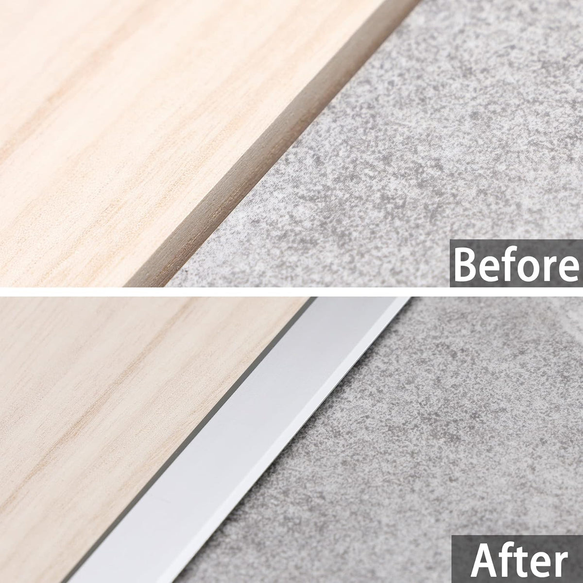 3Pcs Aluminum T Molding Trim & Floor Transition Strips, Flat Divider Strip for Door Threshold and