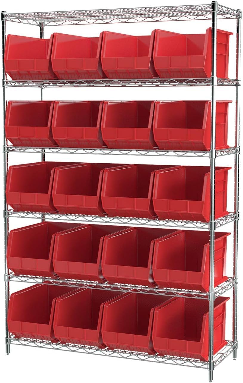 Akro-Mils 30260 AkroBins Plastic Storage Bins, Space-Saving Stackable Bins for Garage, Pantry