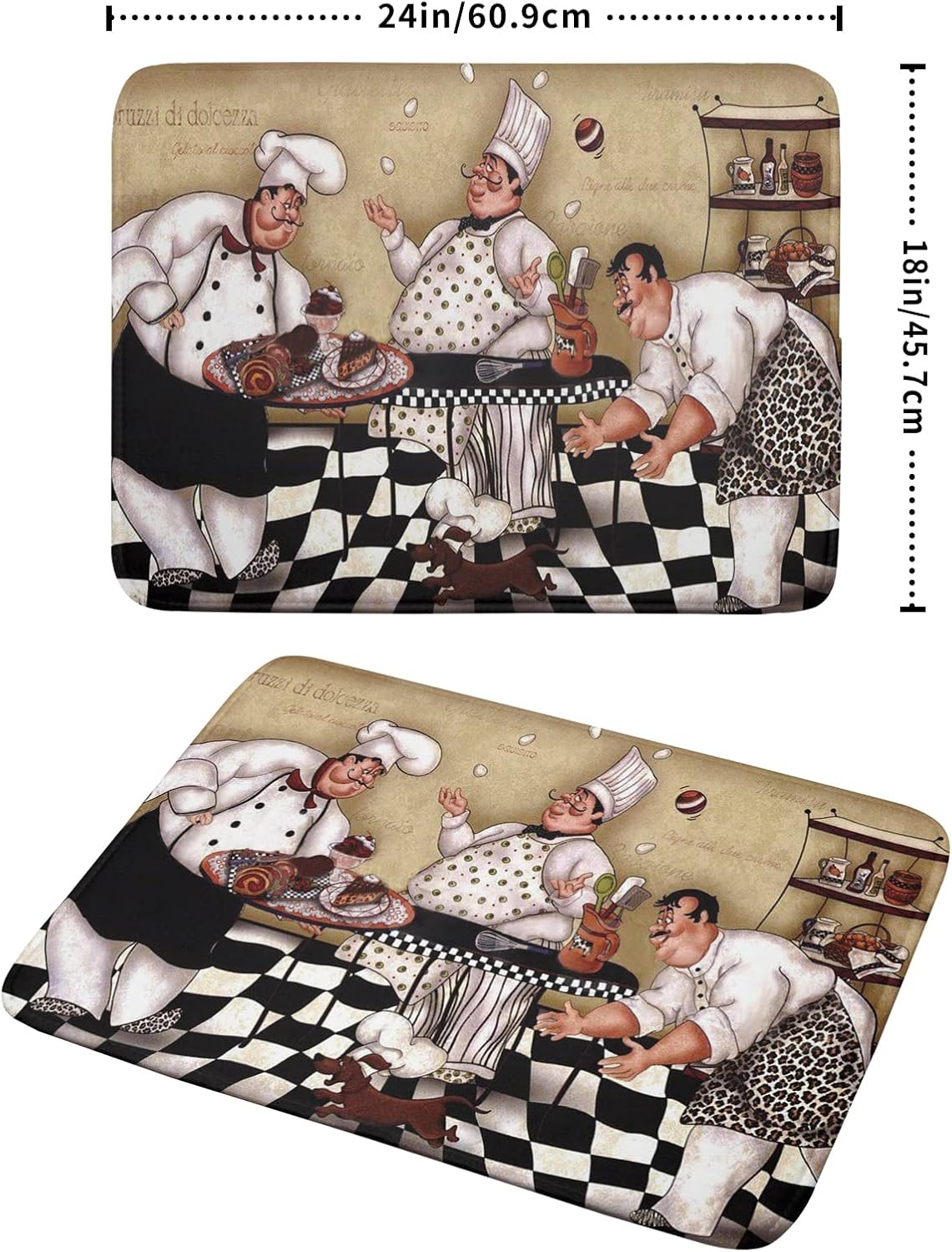 Fat Chef Dish Drying Mat For Kitchen Counter 18x24 Inch Microfiber Absorbent Drying Pad Chef