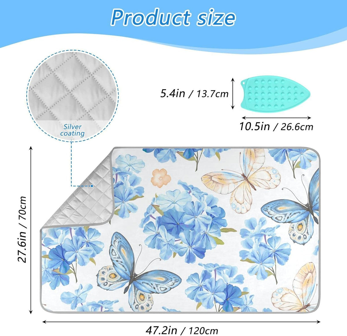 Ironing Mat Portable Ironing Pad Ironing Blanket for Table Top Heat Resistance Double-Side Using