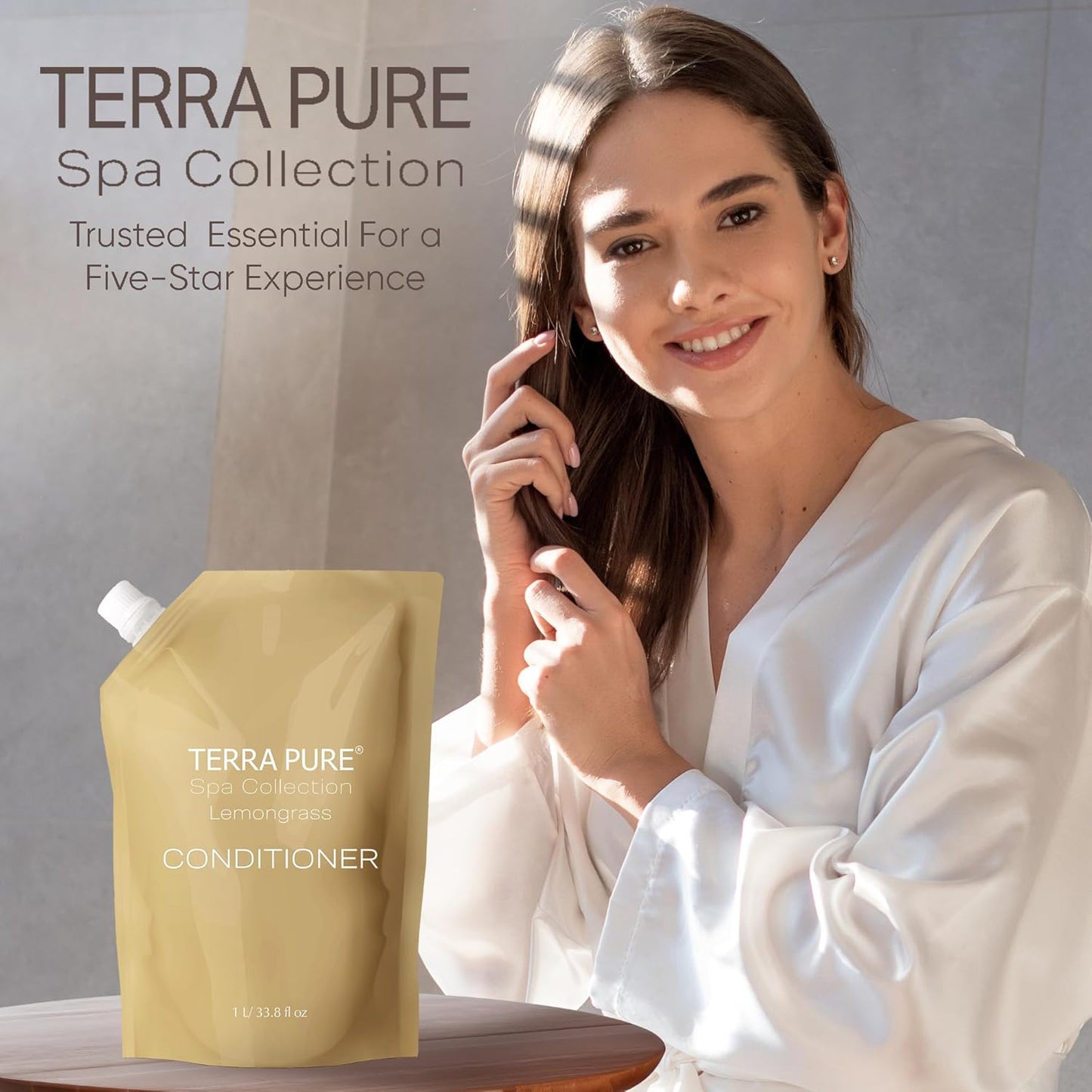 Terra Pure Spa Collection 1 Liter Conditioner Refill Bag For Soap Dispensers | Bulk Toiletries for