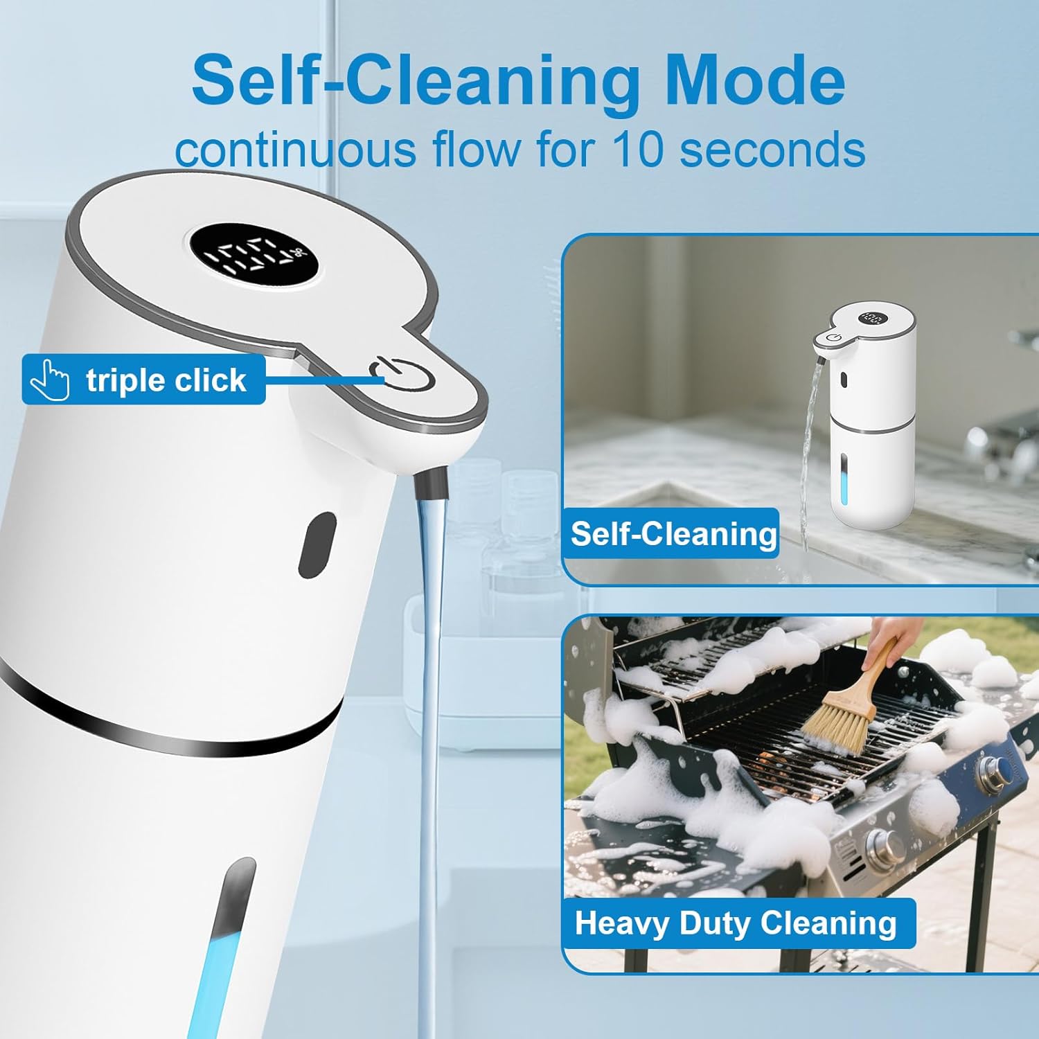 2 Pack Automatic Liquid Soap Dispenser Touchless, USB Rechargeable Smart Hand Soap Dispenser