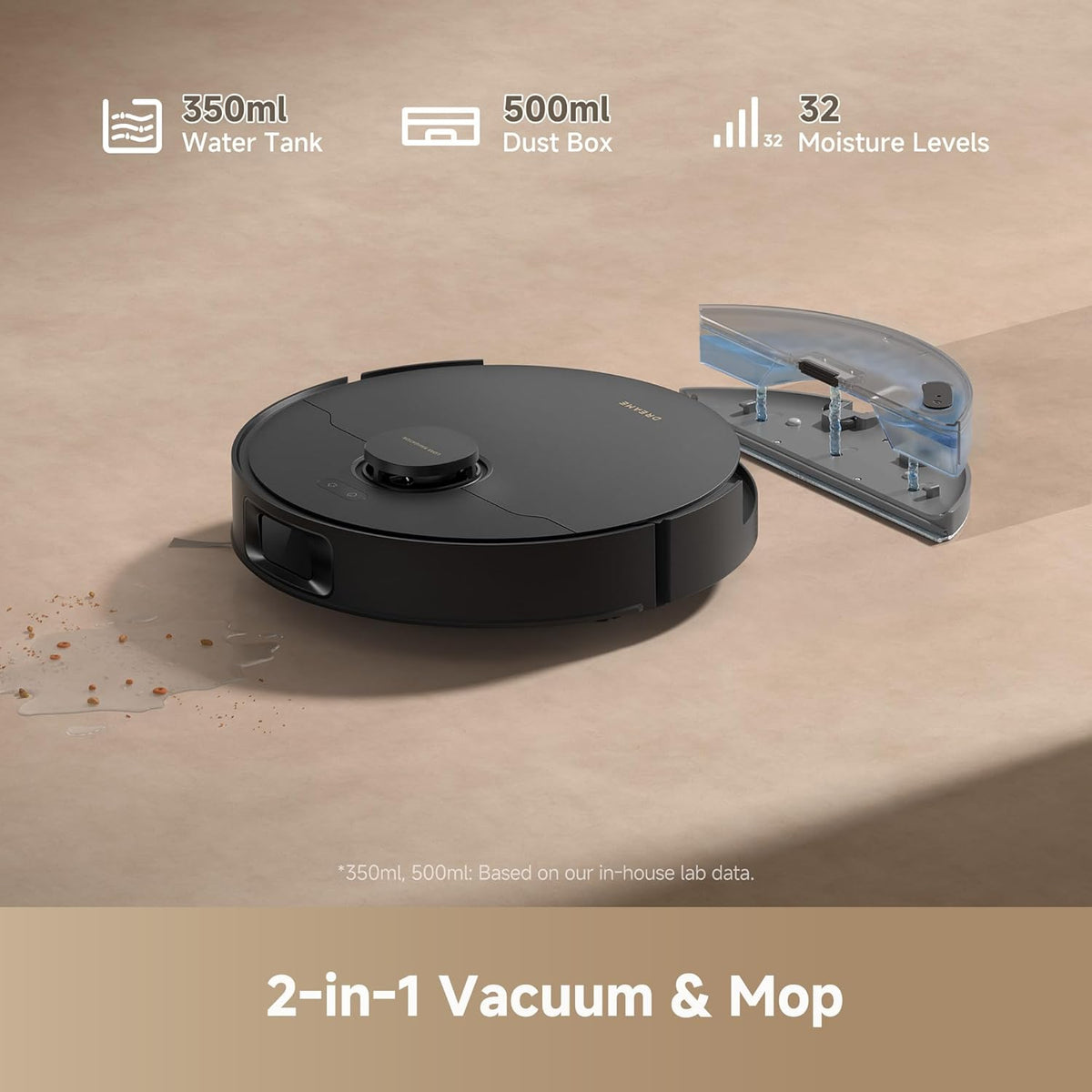 dreame D20 Plus Robot Vacuum and Mop, 13,000Pa Suction, Self-Emptying with 5L Dust Bag, DuoBrush