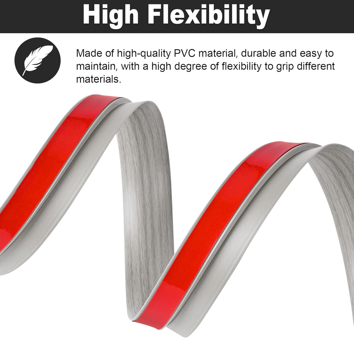10Ft Carpet Floor Transition Strip, Self Adhesive Floor Edging Trim Strip, PVC Threshold Cover for