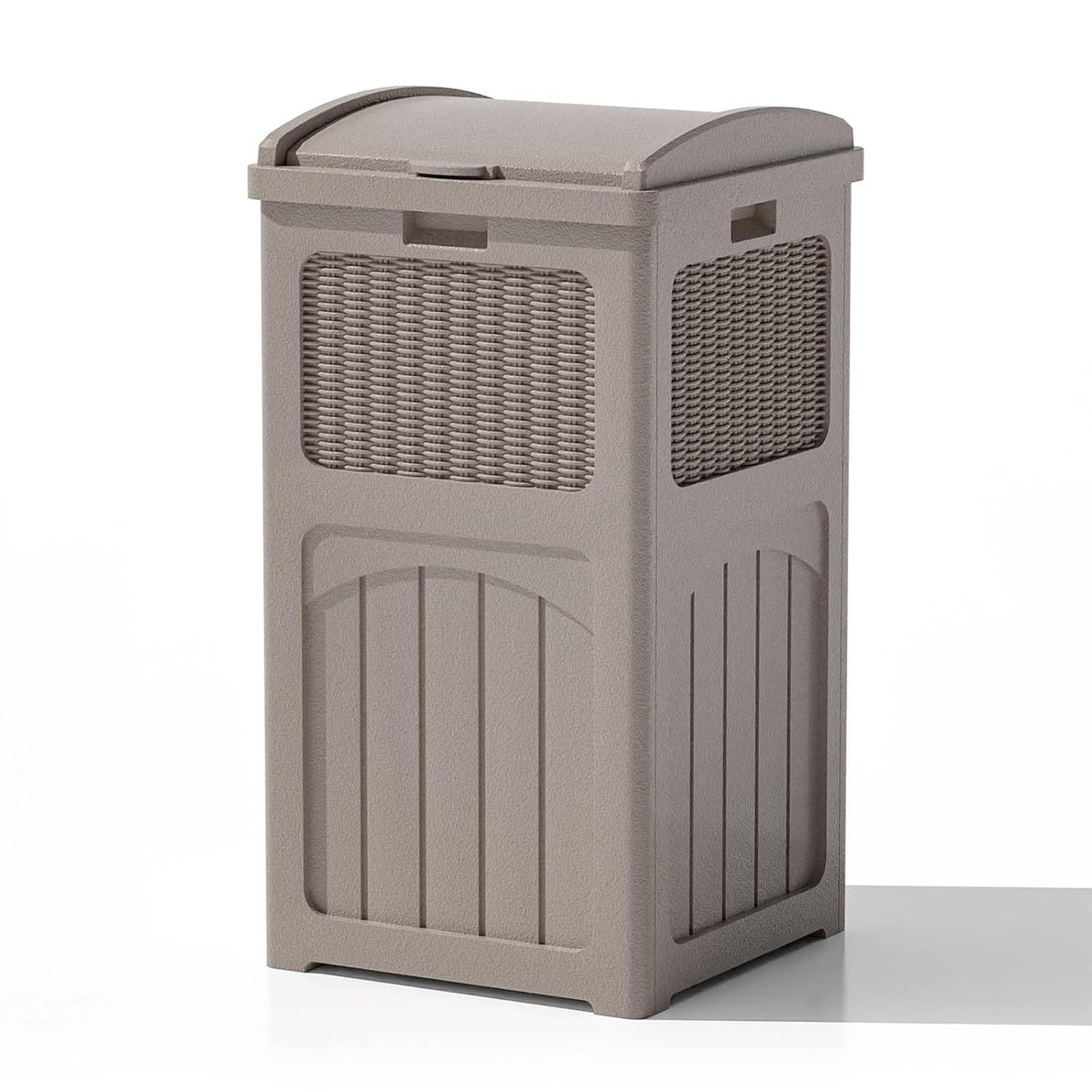 Patiowell 36 Gallon Outdoor Trash Can, Resin Outdoor Garbage Can with Lid for Patio, Backyard