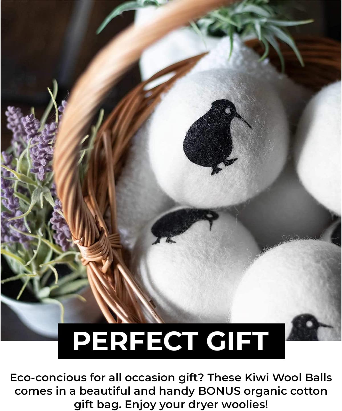 Wool Dryer Balls XL, 100% New Zealand Organic Wool - Reusable Natural Fabric Softener for Laundry