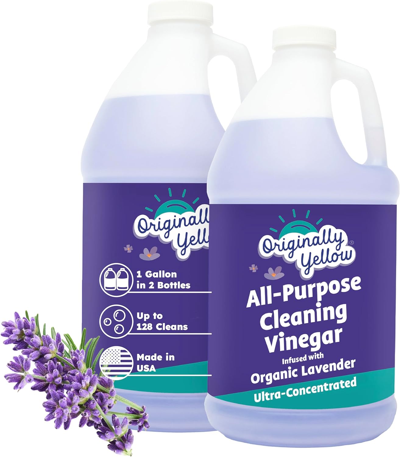 Originally Yellow Lavender Vinegar For Cleaning Purpose | USA Made All Purpose Cleaner | Use as a