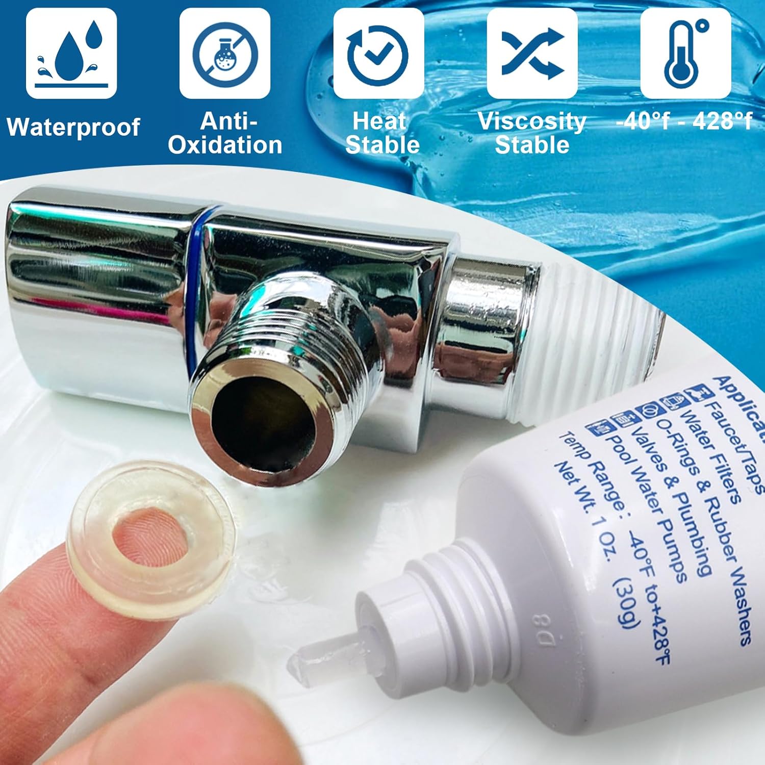 Plumbers O Rings Silicon Grease Tube for Pool Lube Pumps & Filters Rubber Seals Faucet Valve