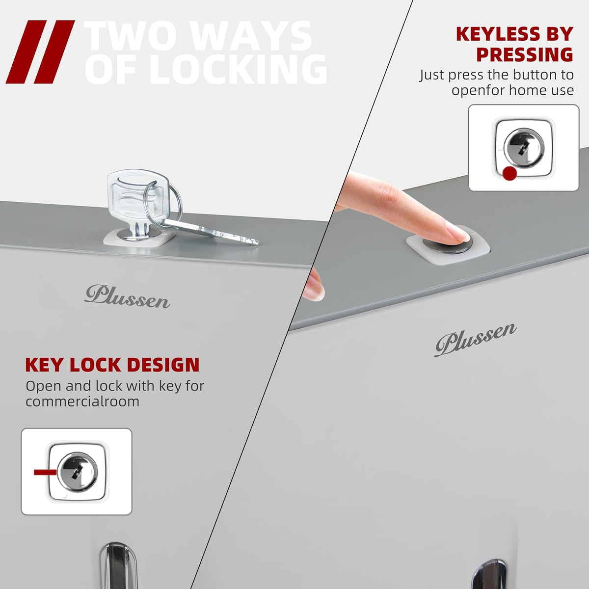Commercial Paper Towel Dispenser Wall Mount with Key Pack of 2 Plastic 10⅞” Length X 8¼” Height X