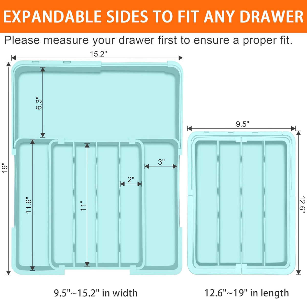 Silverware Organizer Expandable Silverware Drawer Organizer Adjustable Drawer Organizer, Flatware