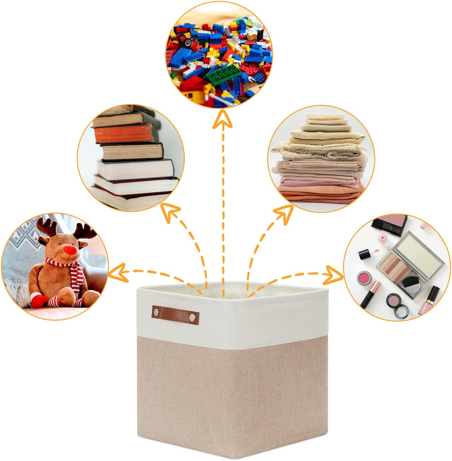 DULLEMELO Cube Storage Bins - 4 Pack Foldable Large Storage Baskets 12 inch Gifts Empty Fabric Bins