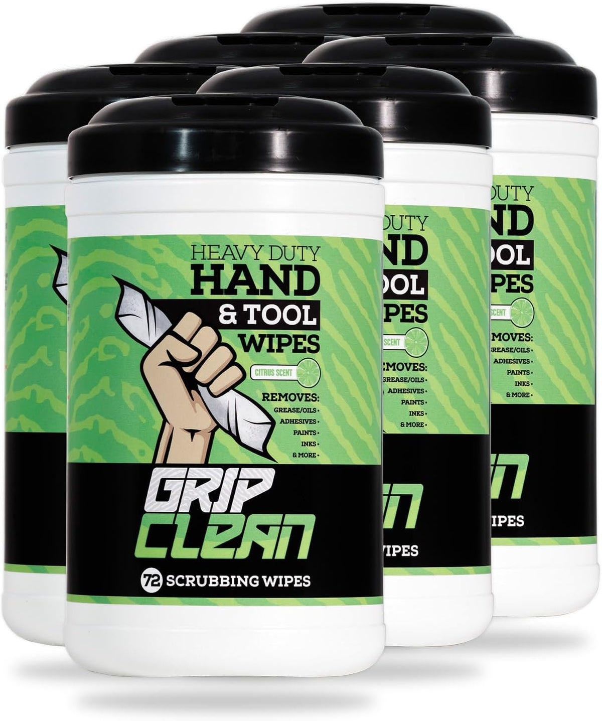 Grip Clean Heavy Duty Hand & Tool Cleaning Wipes – Waterless Hand Cleaner for Mechanics, Garage &