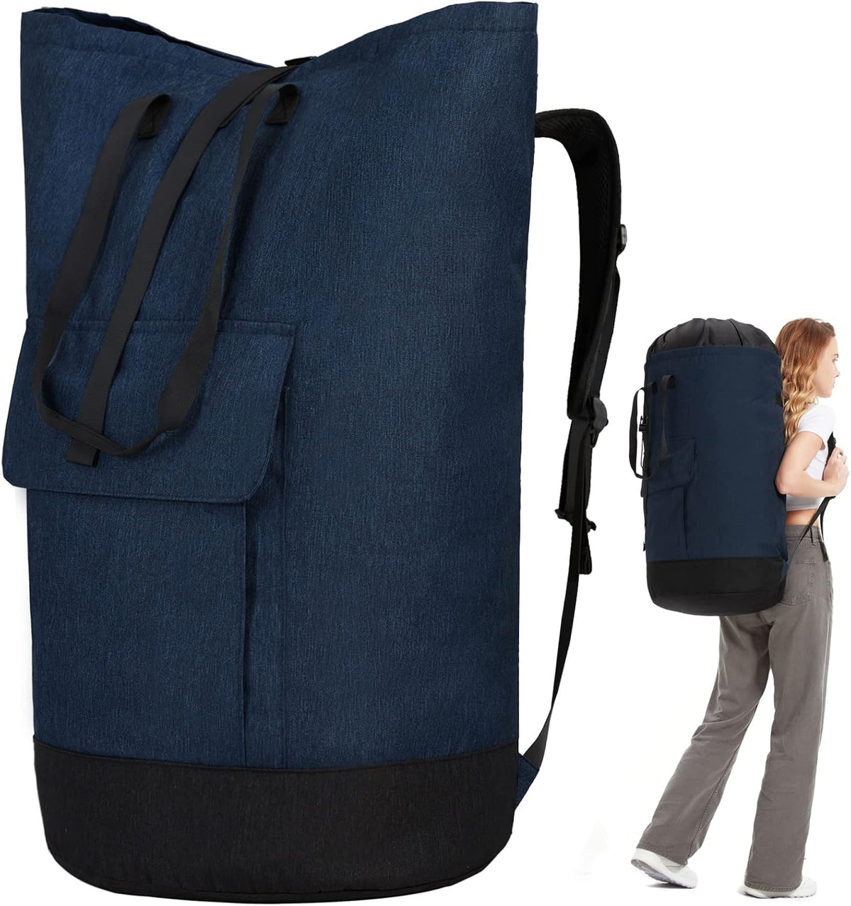 Laundry Bag Backpack Extra Large, Heavy Duty Laundry Bag With Straps, College Dorm Room Essentials