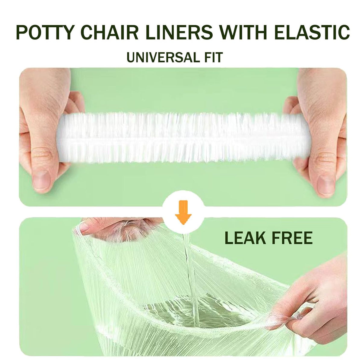 Potty Chair Liners with Elastic, Portable Potty Training Bags, Potty Refill Liners Disposable for