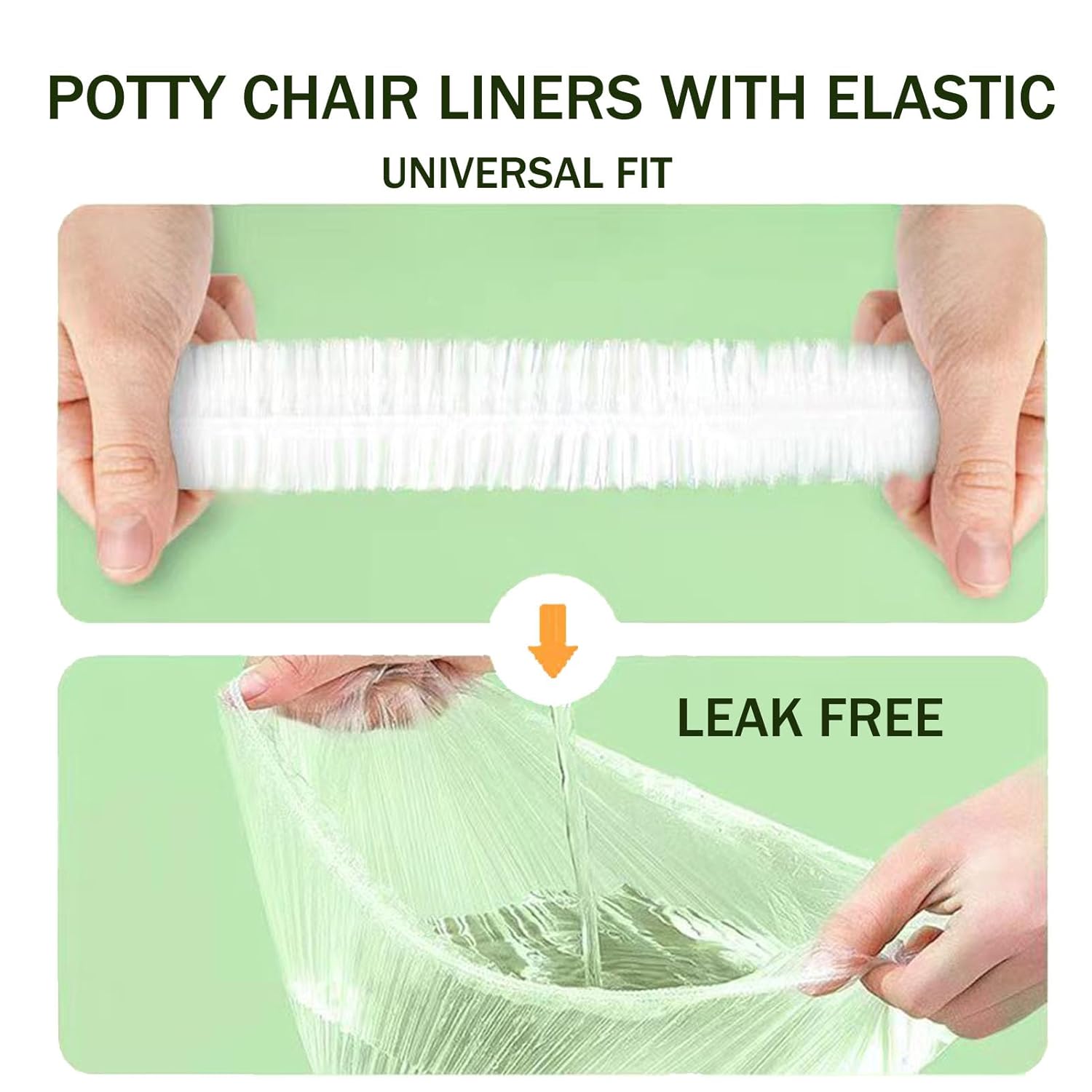 Potty Chair Liners with Elastic, Portable Potty Training Bags, Potty Refill Liners Disposable for